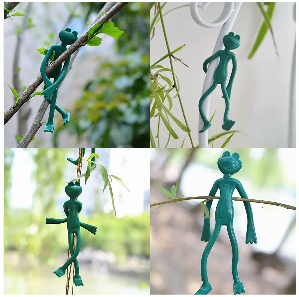 Decorative Plant Support Straps for Climbing Vines and Vegetables Bendable Reusable Garden Twist Tie Frog plant ties