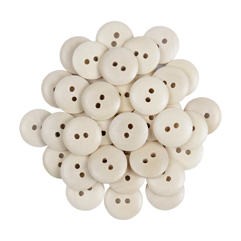 100pcs 2-Hole Wood Buttons Clothing Home Decor Sewing Scrapbooking Card Making DIY Baby Button Accessories 15mm | Дом и сад