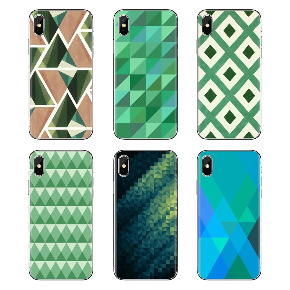 Blue Green Geometry Artistic Silicone Phone Covers For Huawei Nova 2 3 2i 3i Y6 Y7 Y9 Prime Pro GR3 GR5 2017 2018 2019 Y5II Y6II |