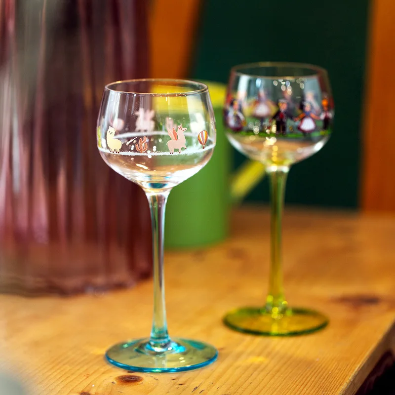 Wine Glass Goblet Alsatian Villain Glass Alsace Kid Doll Goblet Party Festival Red Wine Sherry Nordic Ins Cocktail