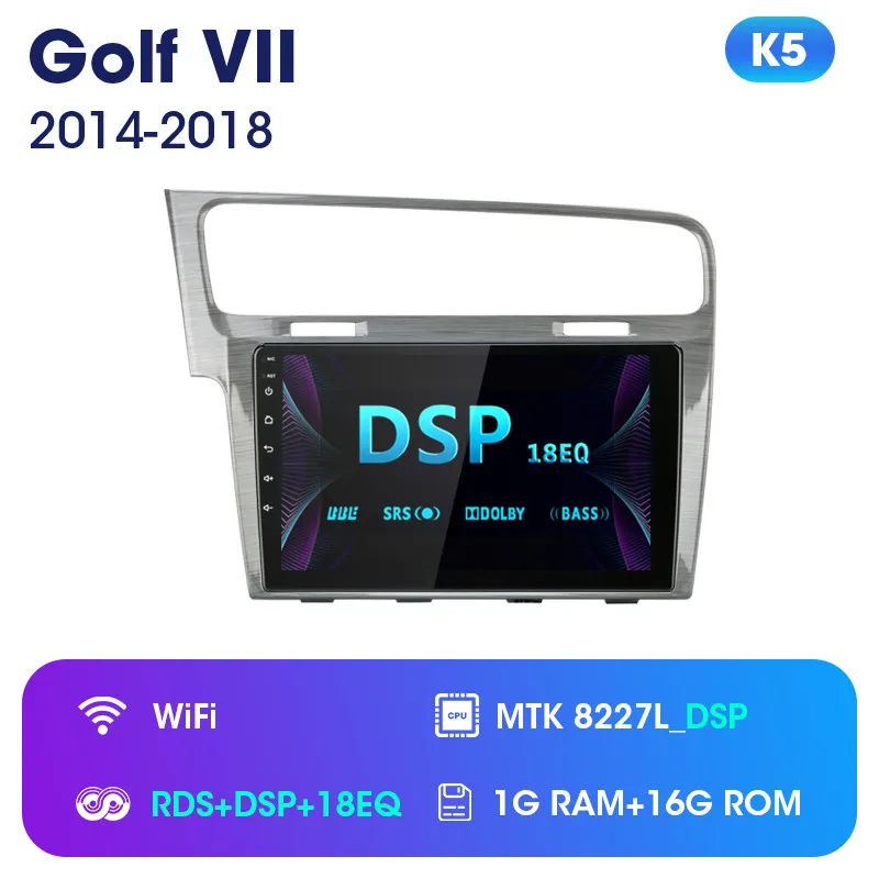 JMCQ 1" RDS для Volkswagen VW Golf 7- автомобильный Радио Android плеер gps Bluetooth Мультимедиа Видео плеер стерео с рамкой - Цвет: K5