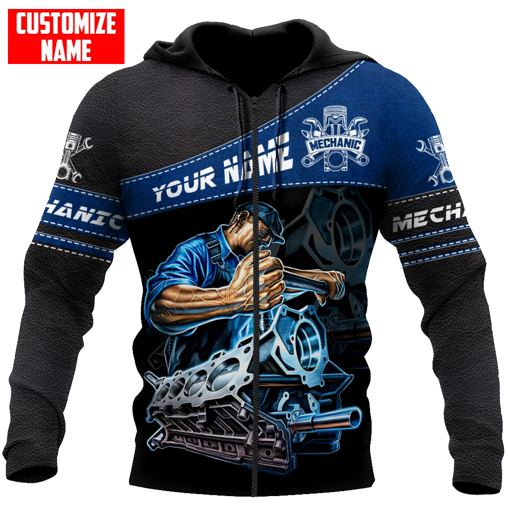 Personalisierte Name Mechaniker 3D All Over Gedruckt Männer Herbst Hoodie Unisex Mit Kapuze Sweatshirt Streetwear Casual Zipper Hoodies DK430 – Detail 8