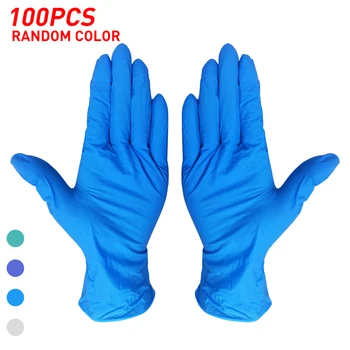 

100 Pcs Universal Nitrile Latex Mechanic Working Protector Glove Nitrile Disposable Gloves
