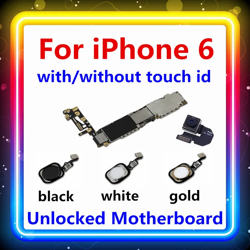 Заводская Разблокировка для iphone 6 материнская плата с сенсорным ID/без Touch ID, для iphone 6 материнская плата заменена задней камерой