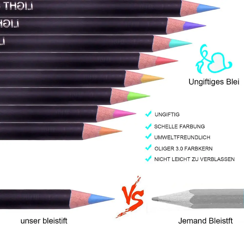 Brutfuner Square Barrels Colored Pencils 72/120/180/520 For Adult