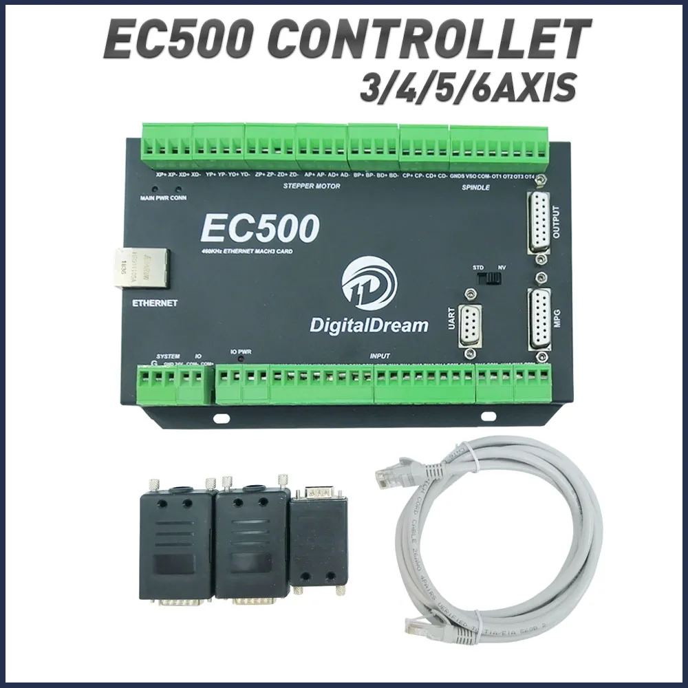 Ethernet-контроллер движения EC500 CNC Модернизированная ось 3/4/5/6 USB-контроллер карта