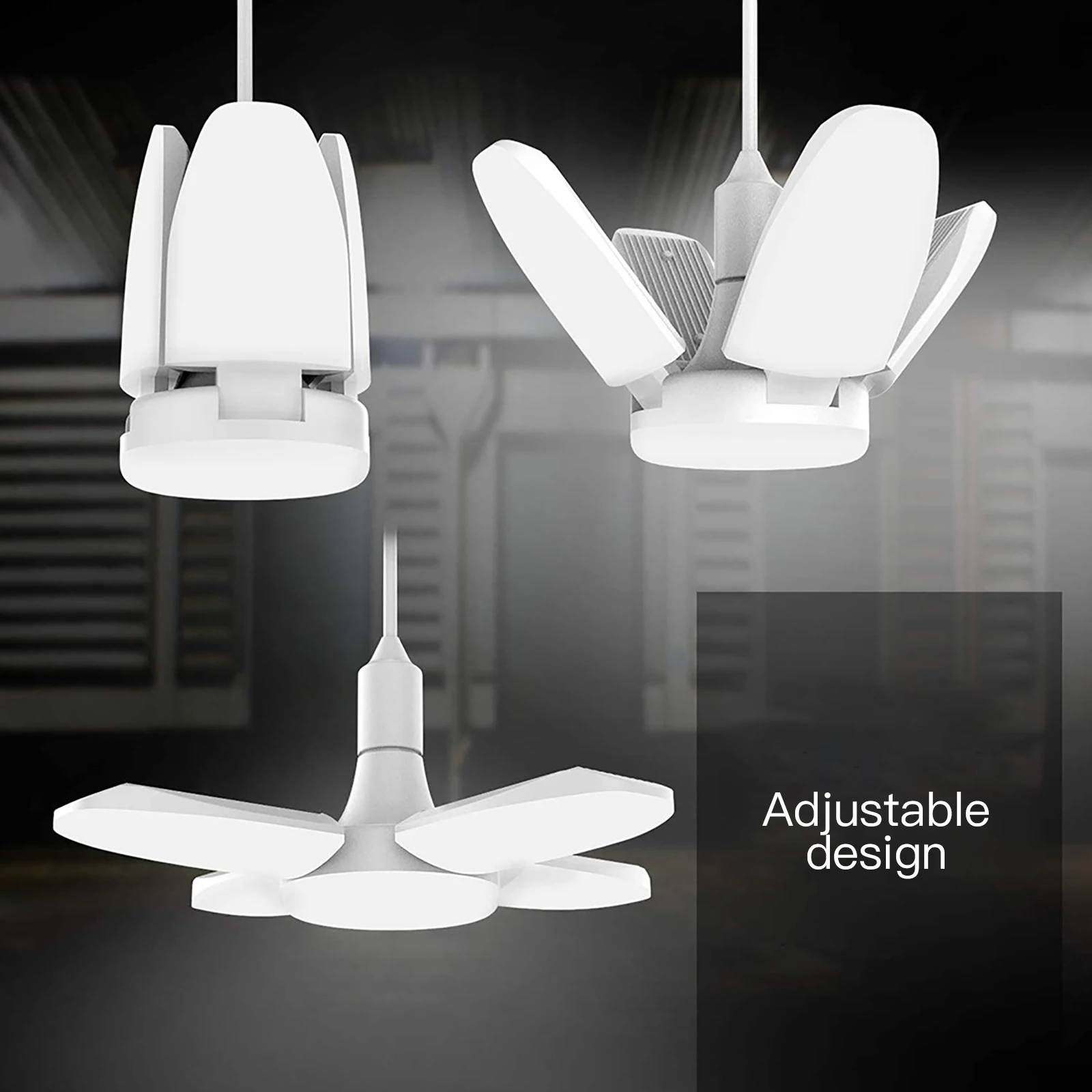 

LED Lamp E27 LED Bulb 80W LED Light Bulb 85-265V Foldable Fan Blade Lights Lighting For Living Room Garage Light