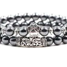 8 мм 2 шт./компл. cfe242 эластичные регулируемые Сова голова льва голова Будды микро проложить cz Циркон кубический цирконий браслеты из гематита браслет