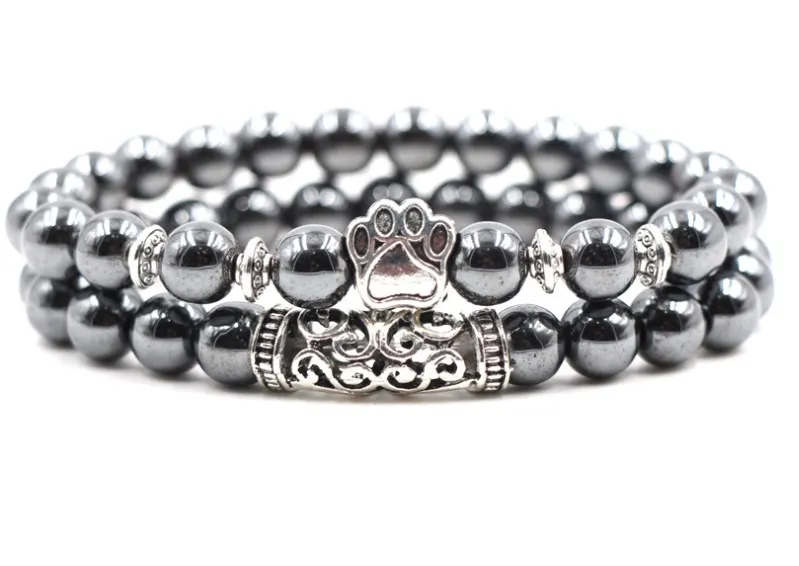 8mm 2PCS/Set cfe242 elastic adjusted Owl lion head Buddha micro pave cz zircon cubic zirconia hematite Bangles Bracelet | Украшения и