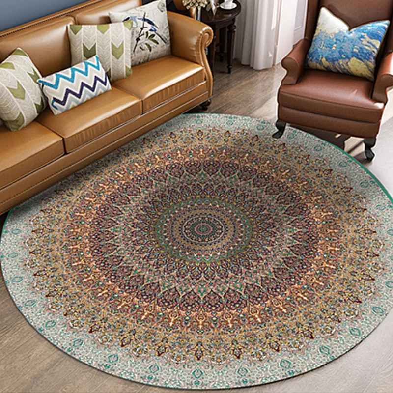 Ethnic Style Mandala Round Carpet Bedroom Rug Bohemian Non-Slip Floor Mat Turkey Persian Area Rug for Living Room Home Decor Ethnic Style Mandala Round Carpet Bedroom Rug Bohemian Non-Slip Floor Mat Turkey Persian Area Rug for Living Room Home Decor