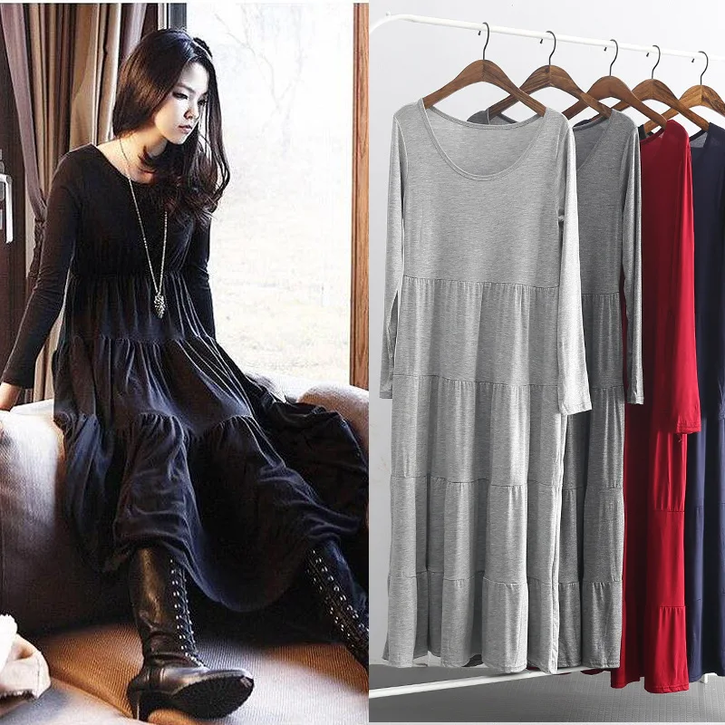 

Long Sleeve Nightgown Women's Spring And Autumn New Style Modal Fat Mm 200 Plus-sized Pajamas Thin Pregnant Women Tracksuit