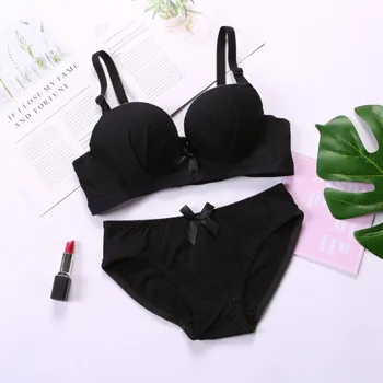 

Cotton Refreshing Wire Free Bra Brief Sets Women Push Up Underwear Set Sexy Bra Set QHAG