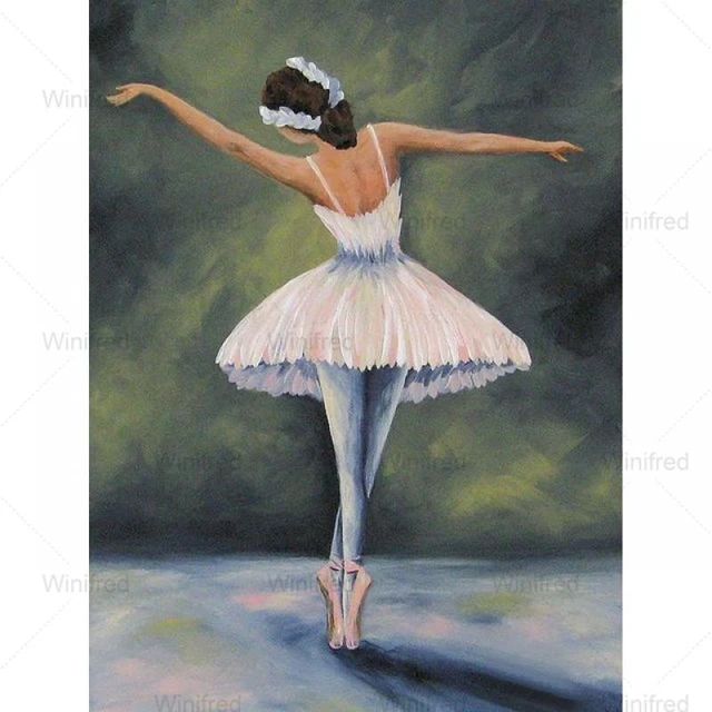 5D Diamond Painting by Number Kits Ballet Dancer Little Girl Full Square Drill Kits Cross Stitch Mosaic Art for Adults Ballerina Home Wall