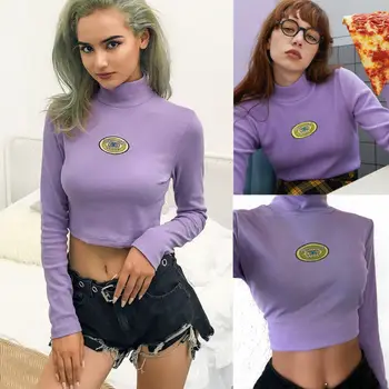 

Women Basic Blouse Sweater Long Sleeve Shirts Pullover Turtle Neck Tops Stretch