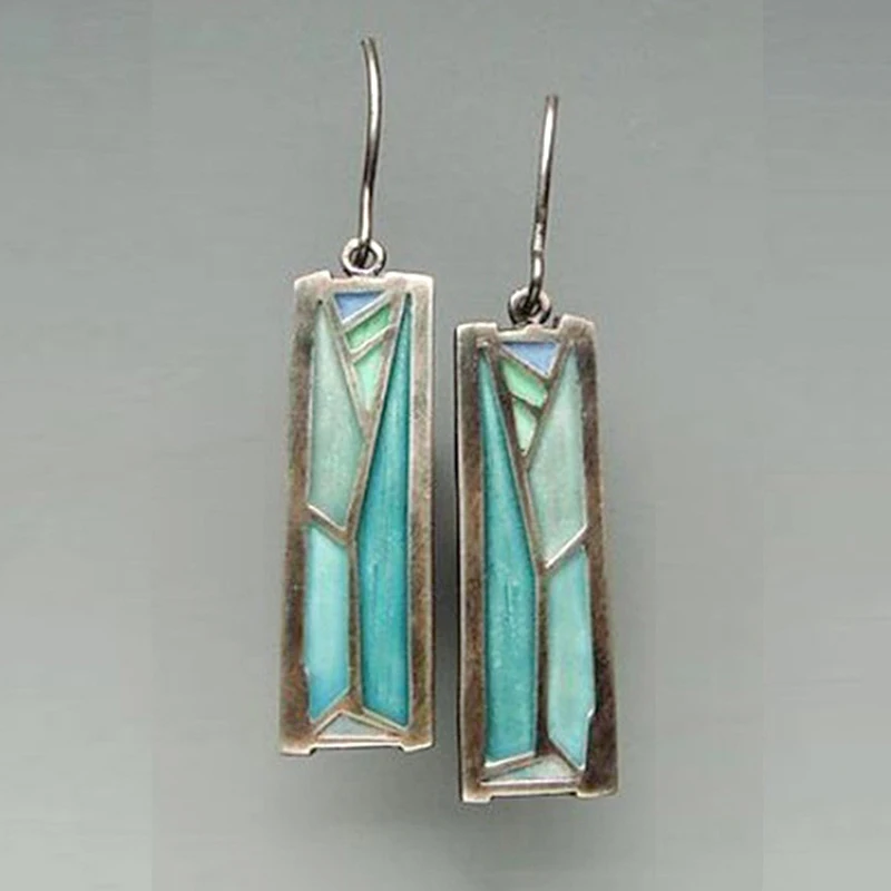D360 earrings Винтажные разноцветные Висячие серьги для женщин, богемные, племенные, полые, металлические, цветочные, длинные серьги, ювелирные изделия O5E777 - Окраска металла: D360 earrings