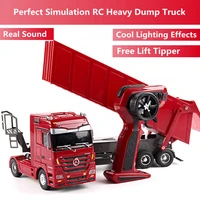 44CM Large Free Lift RC Heavy Dump Truck 45° Turning Cool Light Sound Exquisite Body Electric Remote Control Engineering Vehicle 1