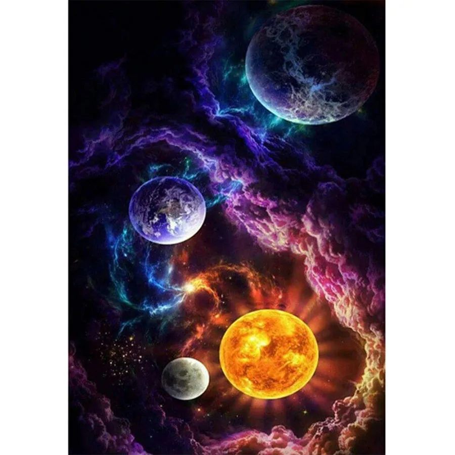Алмазная живопись &quotсделай сам&quot 5D Вселенная планеты галактика солнце земля