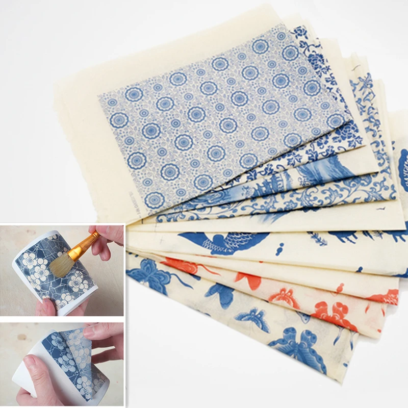 1PCS 도자기 도자기 점토 전송 용지 유약 Underglaze 컬러 꽃 종이 Jingdezhen 고온 DIY 데칼 용지
