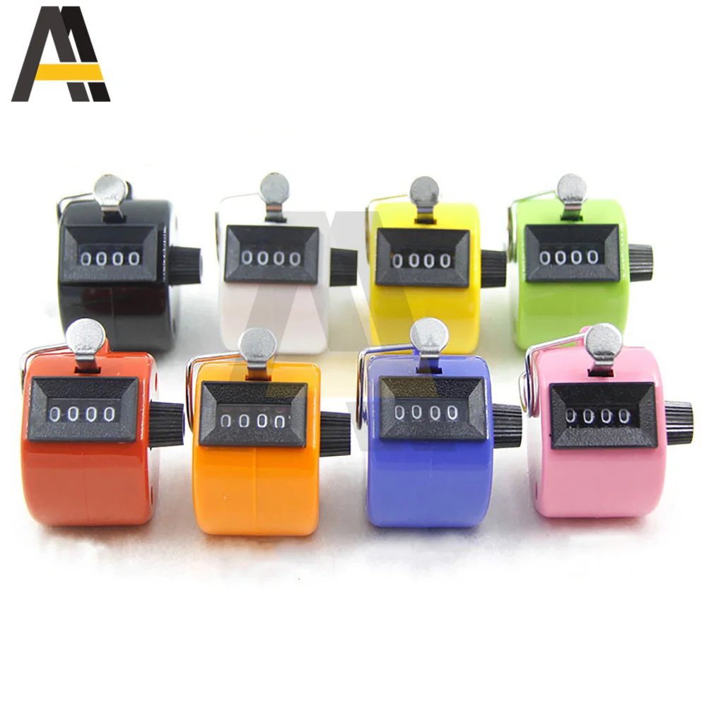 4 Digit 8 Farbe Anzahl Zähler Kunststoff Shell Handheld Finger Display Manuelle Zählen Verschiedene Tally Zähler Anzahl Zählen