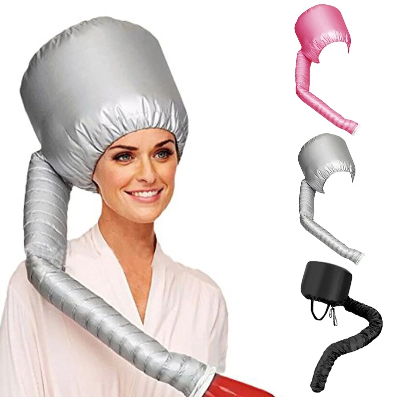 

Portable Bonnet Hood Hair Dryer Attachment Adjustable Extra Large Hat with Extended Hose Headband Deep Conditioning Cap