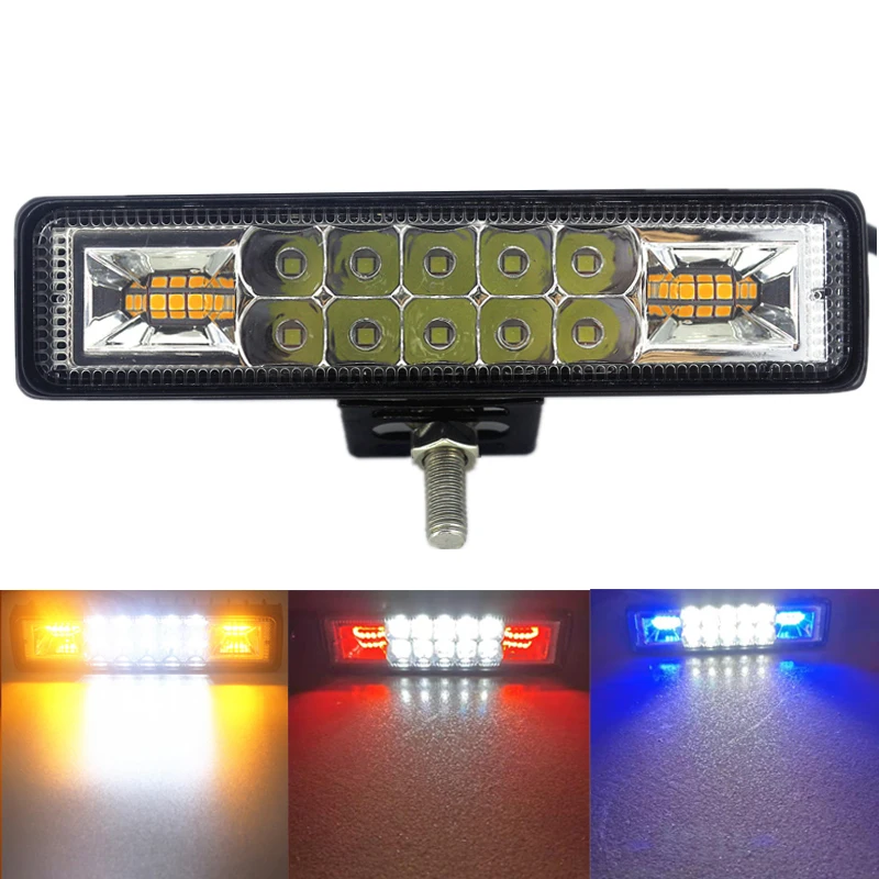 

48W Strobe Flash Work Light LED Light Bar Dual Color for JEEP SUV ATV niva Off road 4x4 Truck Trailer Warning Work Lamp 12V 24V