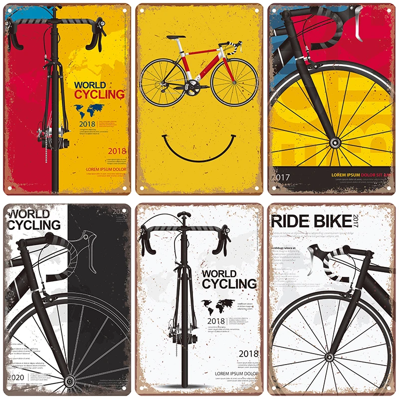 EYSL Targa In Latta Vintage 'Don't Stop Cycling', 30,5x20,3 Cm, Poster Hippie Per Decorazione Parete, Club Musicali, Garage, Cameretta