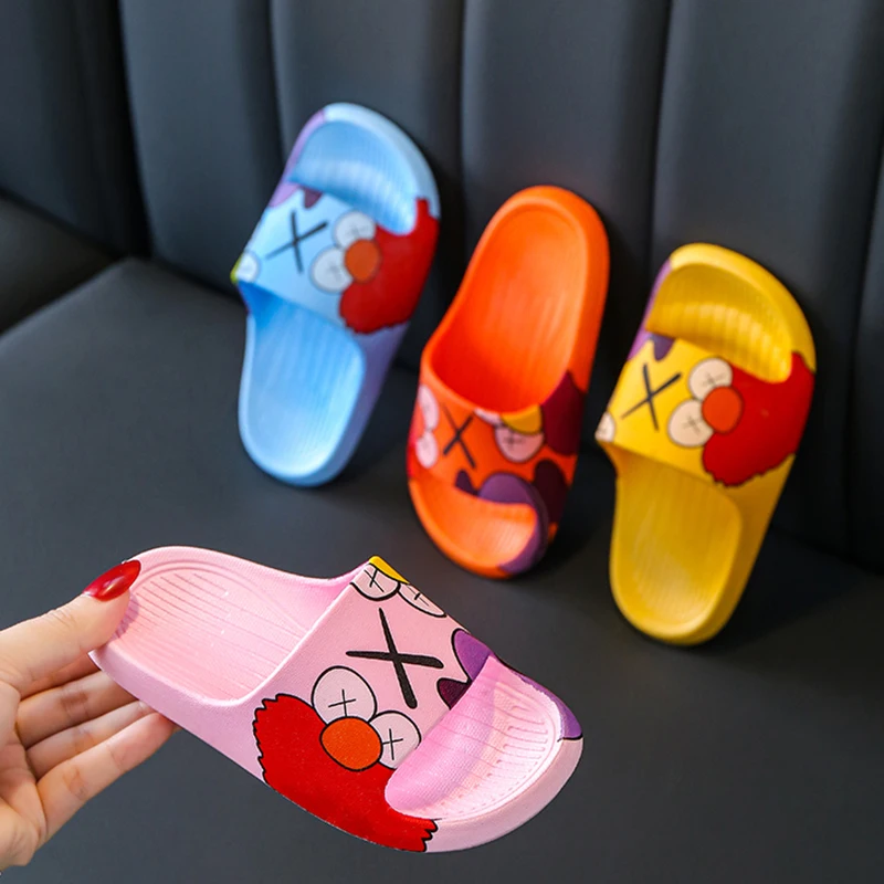 2021 Zomer Jongen Schoen Vis Mond Thuis Kinderen Slides Douche Antislip Kids Slippers Cartoons Ademend Slides Voor kids Sandalen