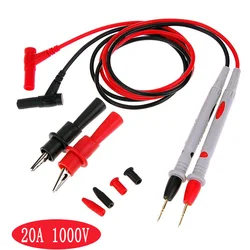 Universal Digital Multimeter Probe Test Leads - 1000V, 20A/10A Capacity (20A With clip)