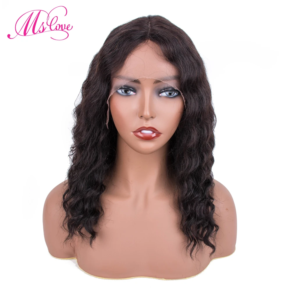 Best Deep Wave Wig Lace Front Human Hair Wigs For Black Women 14 Inches Curly Human Hair Wig Brazilian Wig Remy Hair Mslove