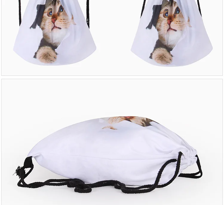 AliExpress 3D цифровая сумка со стягивающим шнурком и напечатанным текстом Сумасшедший зоопарк рюкзак ранец Прямая поставка от производителя