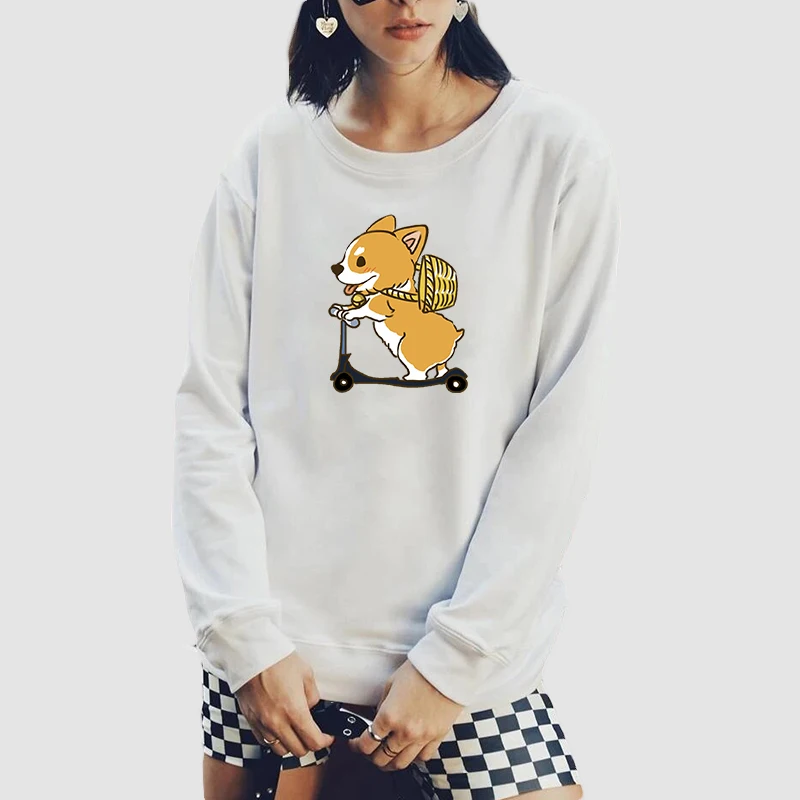 

Plus Size Women Hooded Sweatshirt Autumn Thin Long Sleeve Cartoon Cat Print Streetwear Cute Female O-Neck Loose Street Pullovers