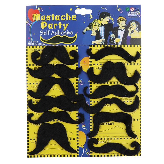 Wilcractk Moustache Autocollante Fausse Barbe Noir Lot De 4 Pour Deguisement Homme Cosplay Maquillage Halloween Soirée Déguisée Accessoires Festifs Rôle Ancien Adulte