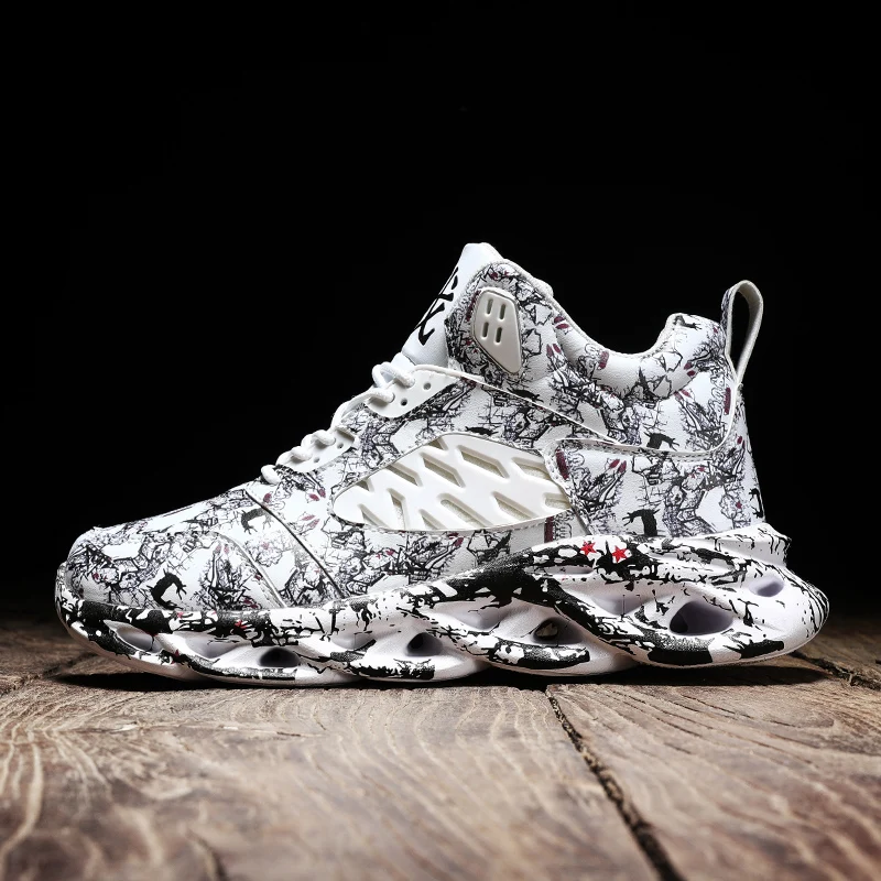 Ultra Light Shoes Men Sneakers Fashion Men Graffiti Sneakers Chunky Comfortable Basketball Shoes Men Outdoor Walking Footwear