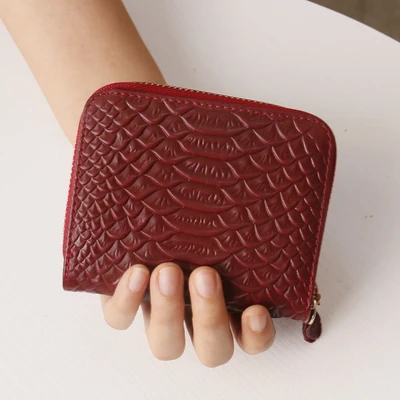 wine red DORANMI короткий кошелек из крокодиловой кожи, женские кошельки из натуральной кожи, новинка, складной держатель для карт, монет, сумки, кошельки, Женский кошелек BG162 - Цвет: wine red