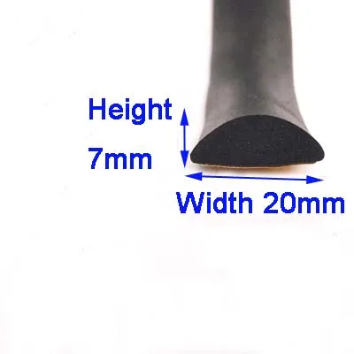 2m 20mmX7mm Ширина 20-40 мм черный самоклеющийся полукруг EPDM пенистая уплотнительная полоска самоклеющаяся D Тип пенистая уплотнительная полоска - Цвет: 2m 20mmX7mm