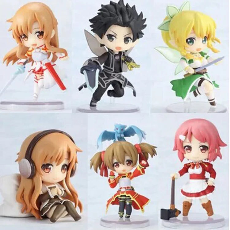 6-Sword God doman Капсульная игрушка Kazuto Asuna и 6 см аниме периферийный Гараж Комплект