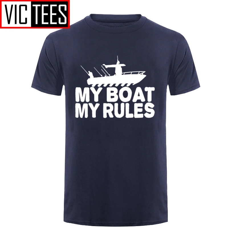 Мужская футболка с надписью My Boat Rules забавная Футболка рукавами для дня рождения