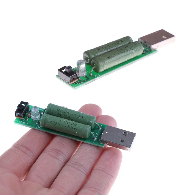 

1PC USB Mini Discharge Interface Load Resistor With Switch 2A 1A Green Drop Ship