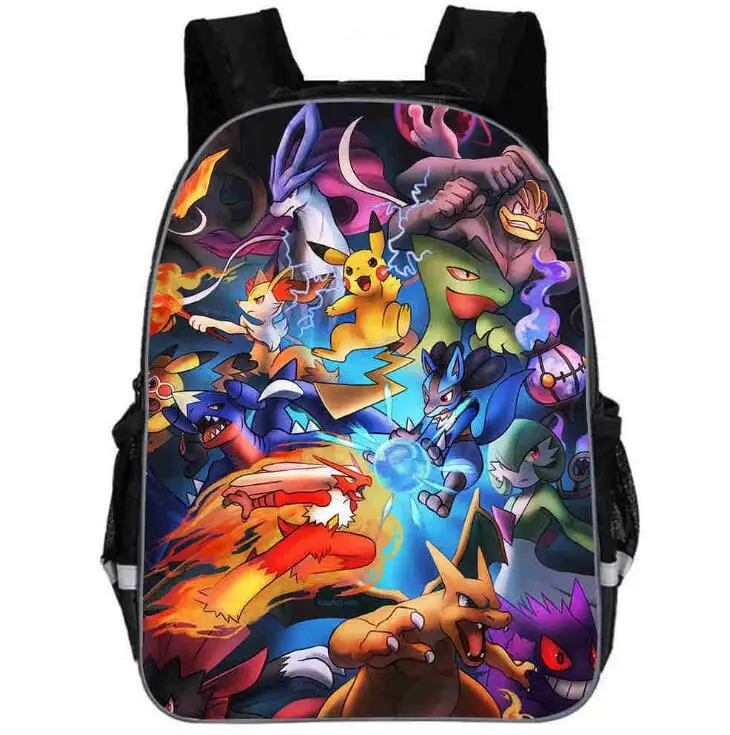 Новая Школьная Сумка Pokemon Go для подростков мальчиков и девочек, детский персональный школьный рюкзак, комплект из 3 предметов, детский популярный игровой рюкзак - Цвет: photo color