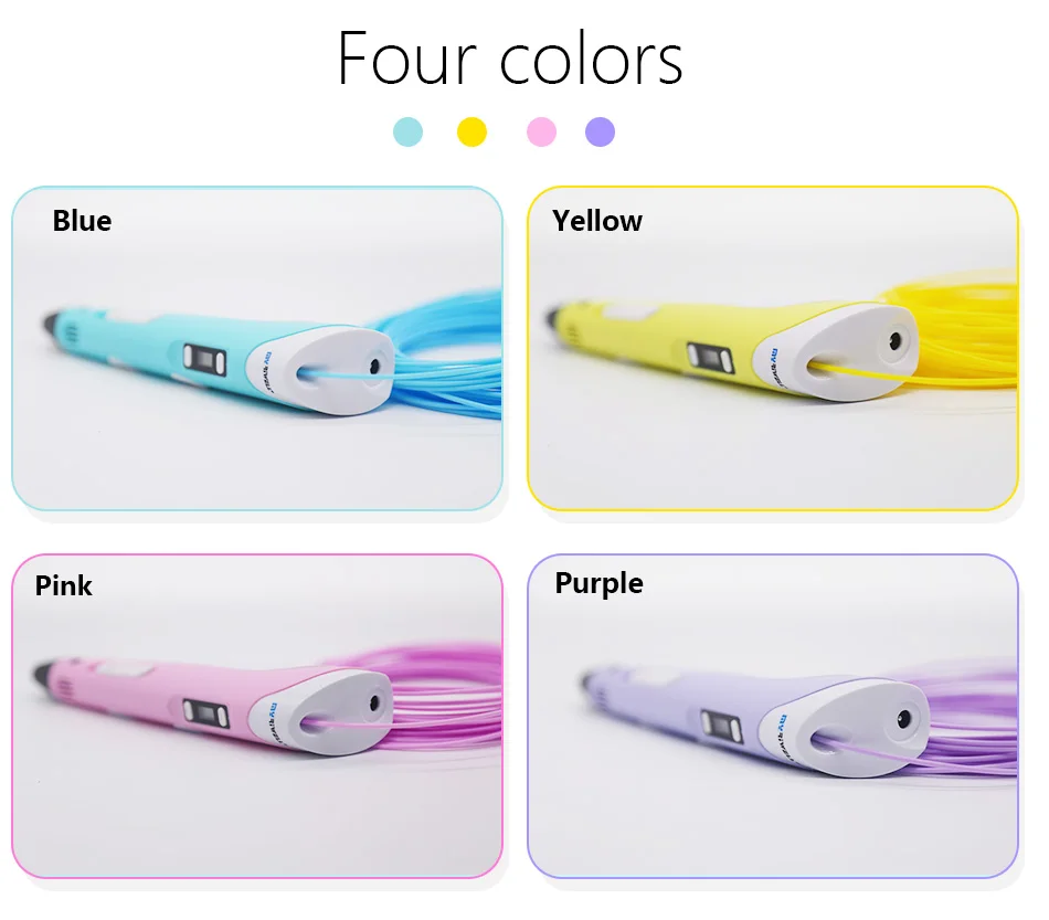 Myriwell abs 3d pen pens ручка 3д для объёмного рисования LCD дисплей 1.75мм pla пластик нить