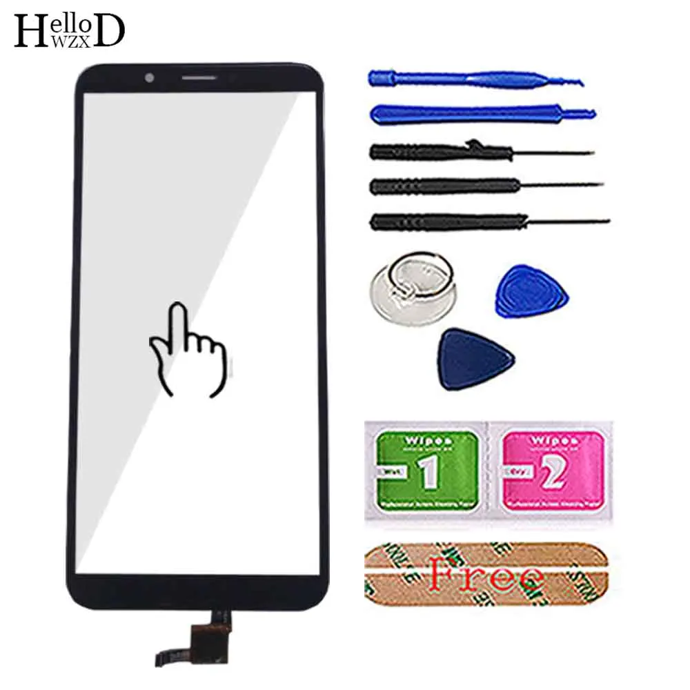Black With Tools Сенсорные дигитайзер панели для huawei Honor 7C/Honor 7C Pro AUM-L41 5,9" сенсорный экран Объектив сенсор переднее внешнее стекло мобильные инструменты - Цвет: Black With Tools