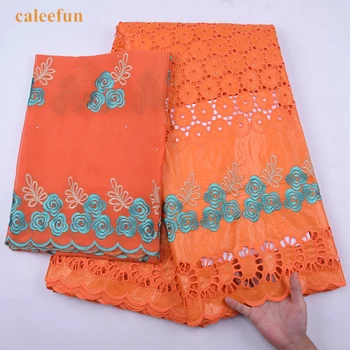 

New Hollow Out African Bazin Riche Lace Fabric Embroidered High Quality Bazin Brode With 2Yards Tulle Lace Fabrics Y2037