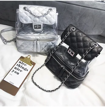 

2020 Spring New Backpack Women's Two-shoulder Fashion Large-capacity Leisure Bag Ring-chain Backpack