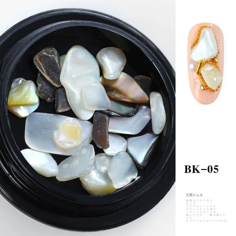 BK-05 Lamemoria, 1 коробка, 3D оболочка, необычные украшения для ногтей, УФ-гель, слайдер для ногтей, мерцающие жемчужные украшения, советы для маникюра - Цвет: BK-05
