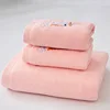 1/2/3PCS Towel Set Cotton Unicorn Towel Bath Towel Cute Cartoon Thickened Face Shower Towel Set Soft Blue Pink 70x140cm 2