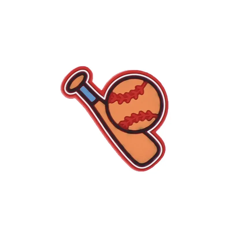 Play baseball Одна распродажа, 1 шт., подвески для обуви, новинка, спортивное оборудование, аксессуары для обуви, украшение для обуви с пряжкой, для croc jibz, для детской вечеринки, X-mas - Цвет: Play baseball