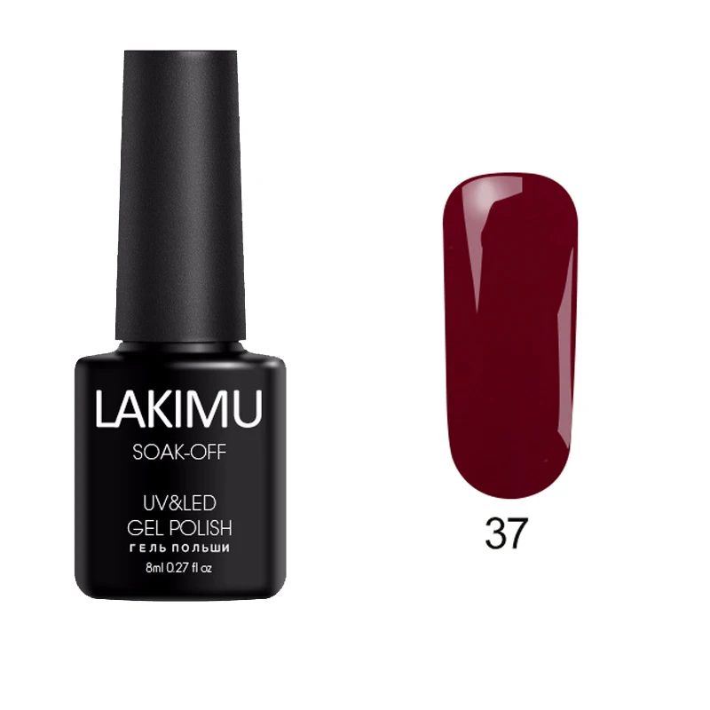 37 LAKIMU светодиодный Гель-лак Полупостоянный лак для нейл-арта Дизайн маникюрный Гель-лак для ногтей чистый цвет ногтей замочить от УФ - Цвет: 37