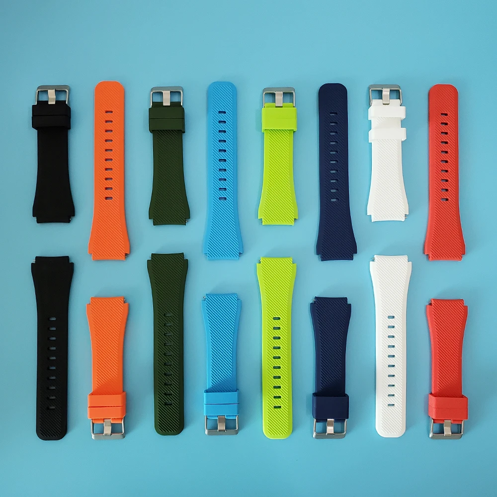 22 мм силиконовый ремешок для спортивных часов Xiaomi Huami Amazfit GTR 47 мм/темп/Stratos 2/2S Смарт Браслет для samsung Galaxy Watch 46mm/Шестерни S3 Ремешок Браслет