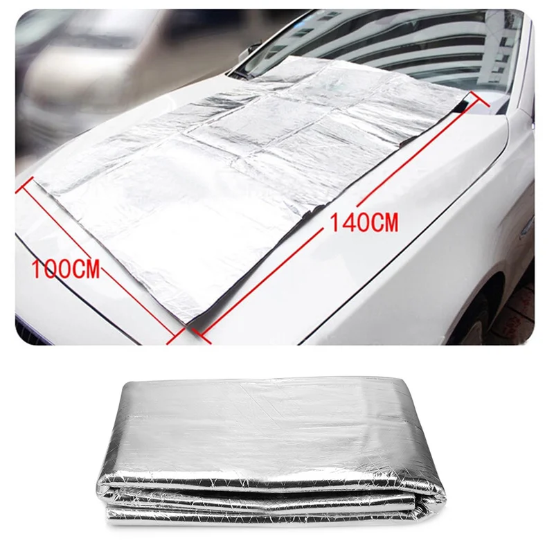 

1.4*1m Car Sound Deadener Mat Noise Bonnet Insulation Deadening Hood Engine Firewall Heat Aluminum Foam Sticker Auto Accessories