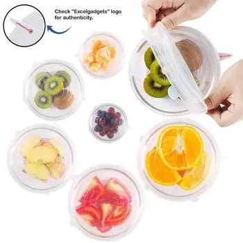

Set of Silicone Elastic Cup Cover 6 Piece Set Food Fresh-keeping Packaging Sealing Cover Multi-function Silicone Bowl Cover